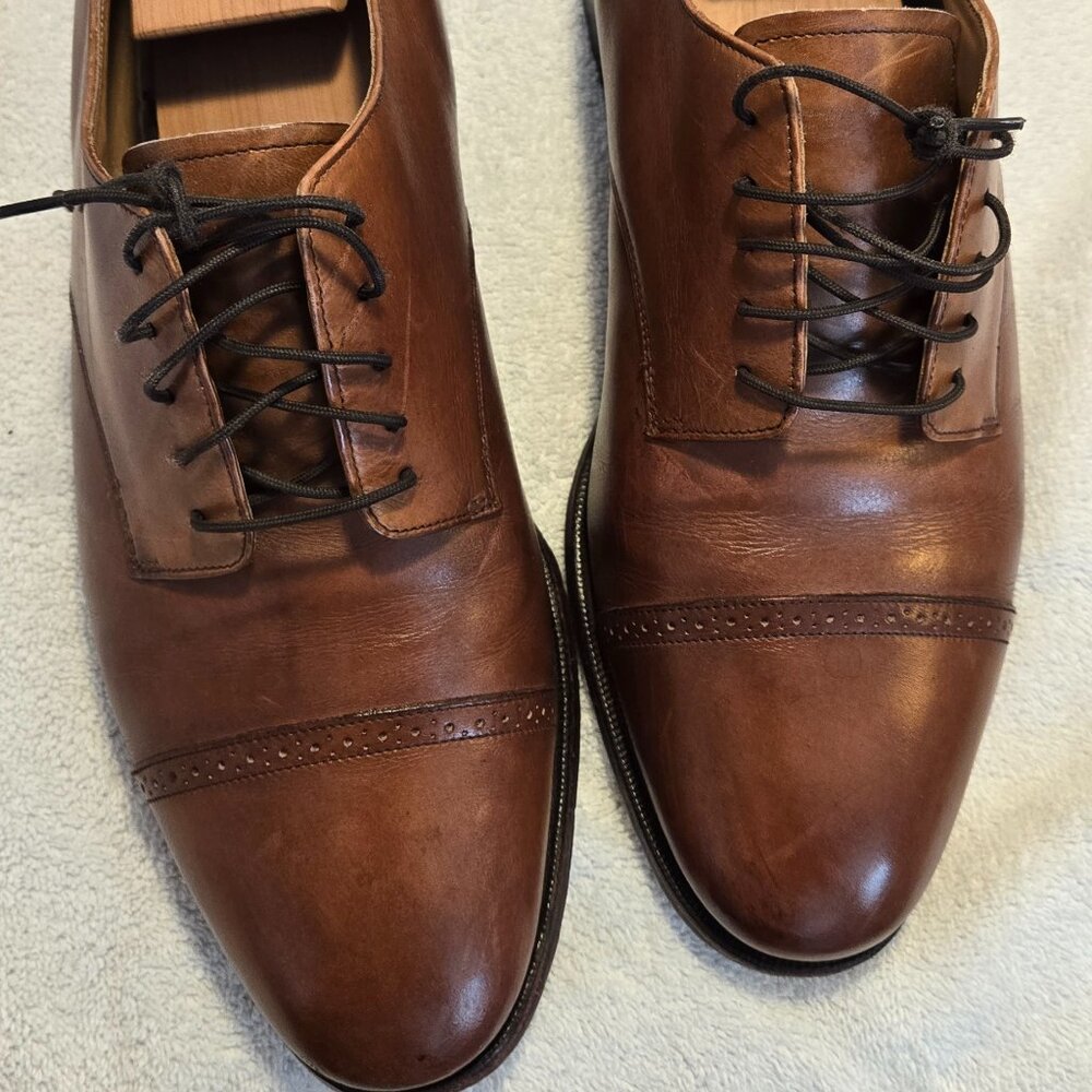 Johnson & Murphy Extra Wide Cap Toe Dress Shoe Size 10.5 3E